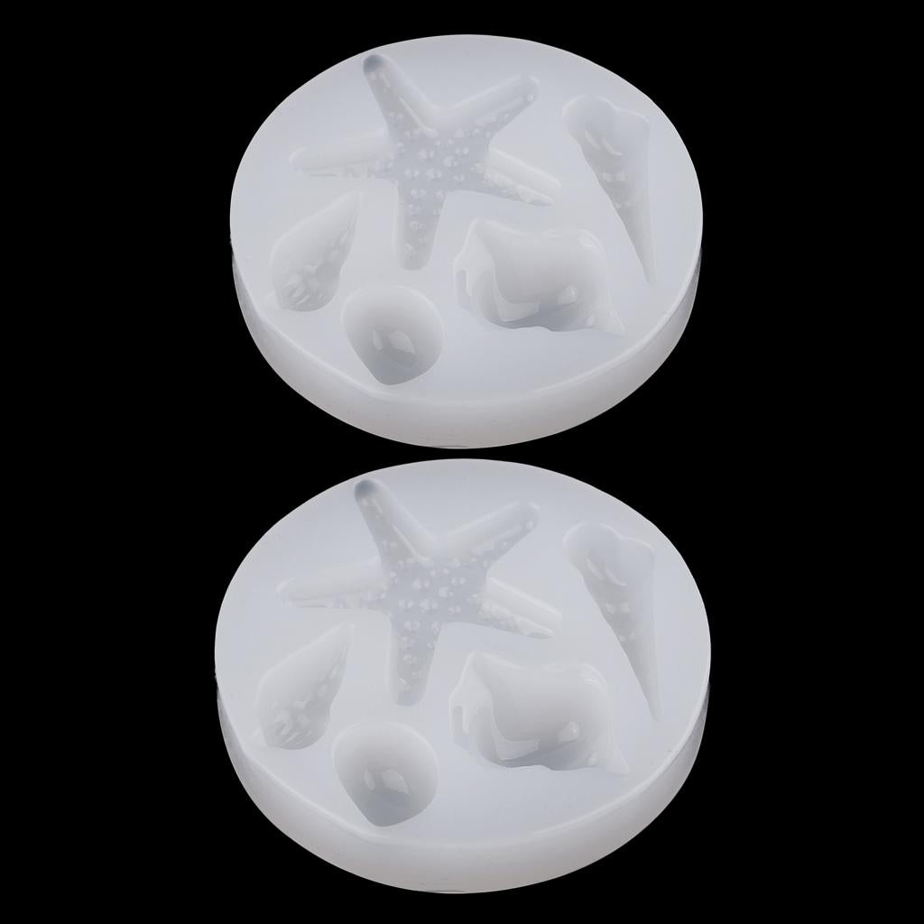 2 Pack Marine Organism Silicone Molds for DIY Crystal Ornament Resin Casting