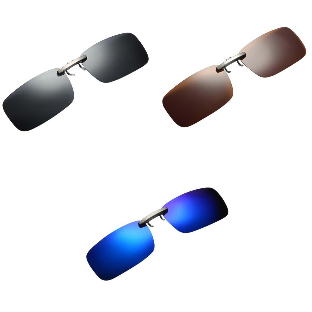 3Pcs Polarized Clip On Flip Up UV400 Night Viewing Tourism Game Sunglasses