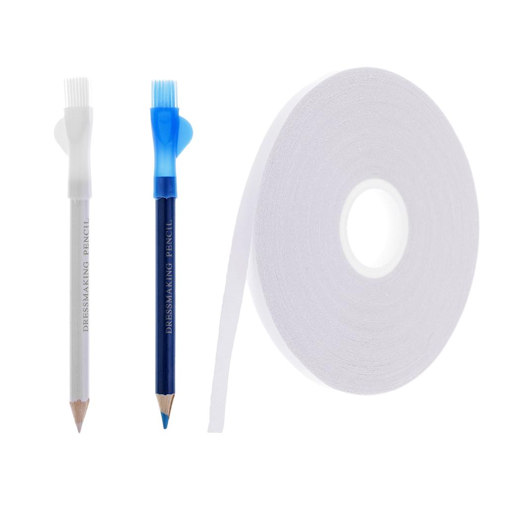 3Pcs Tailors Chalk Pen Pencil Double Sided Tape For Sewing Dressmaking Craft