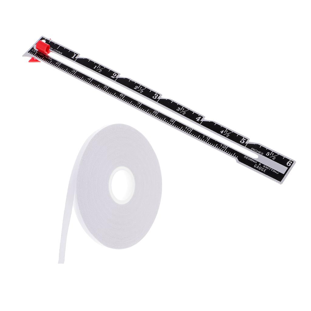 2Pcs Sewing Measuring Gauge Double Sided Tape Wash Away for Tailor Quilting