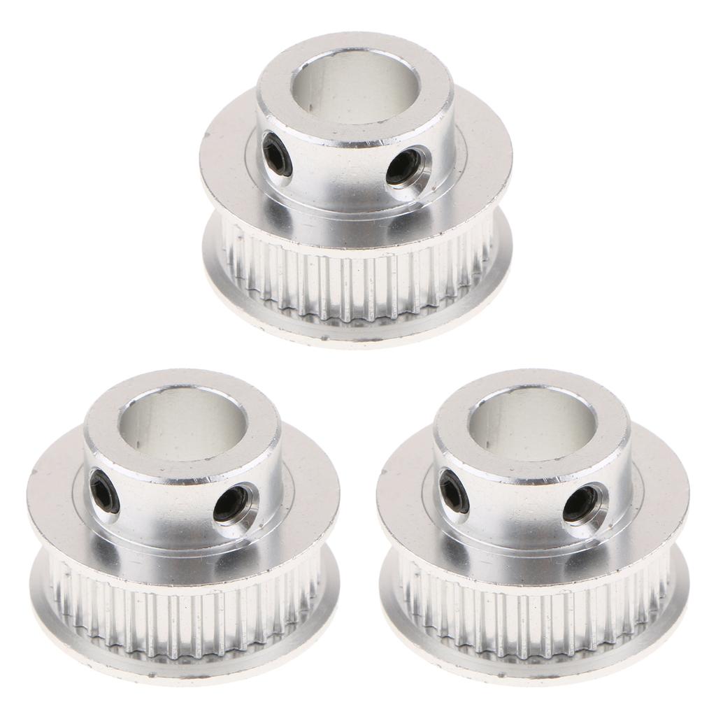 3PCS Aluminum Alloy 3D Printer GT2 Timing Belt Pulley 36 Teeth Bore 10mm