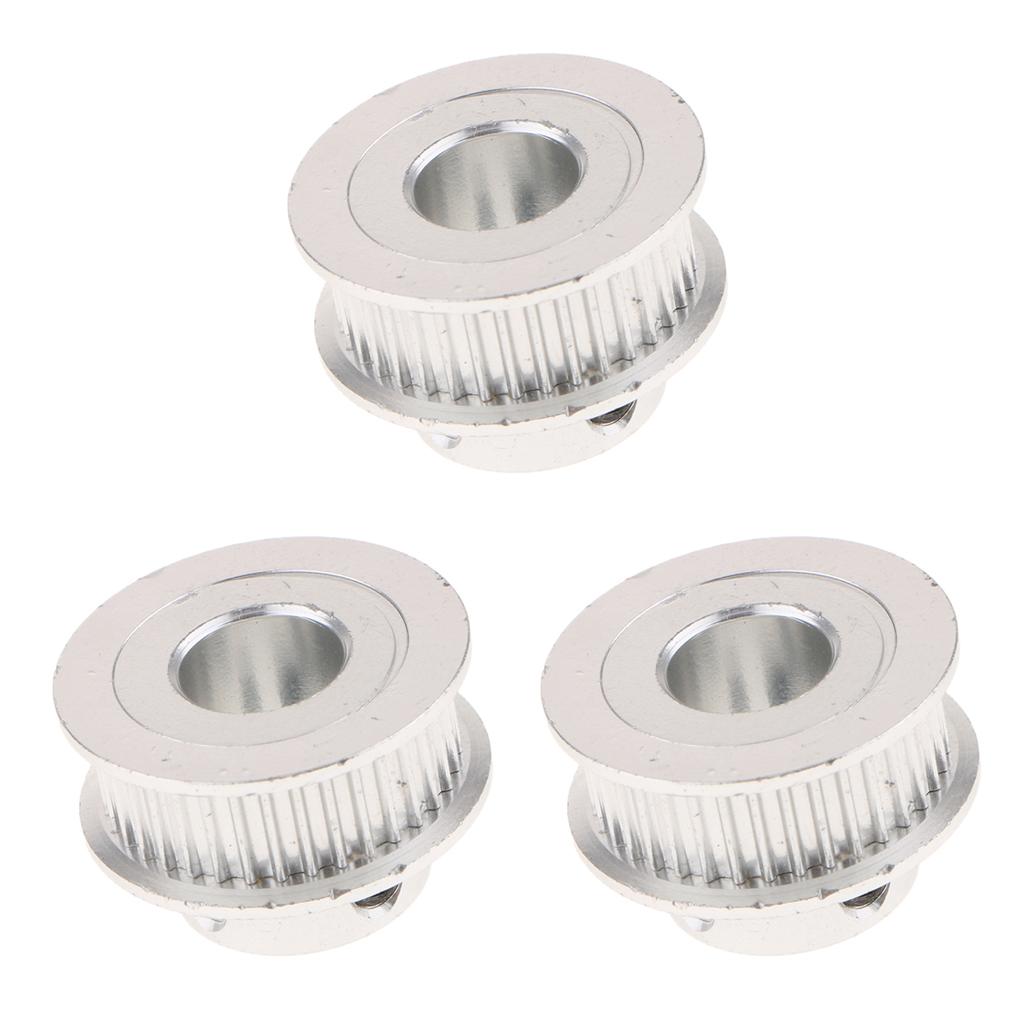 3PCS Aluminum Alloy 3D Printer GT2 Timing Belt Pulley 36 Teeth Bore 10mm