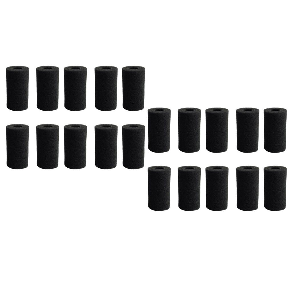20Pcs Useful Aquarium Fish Tank Filter Sponge Pad- Black 4x8cm hole 2cm