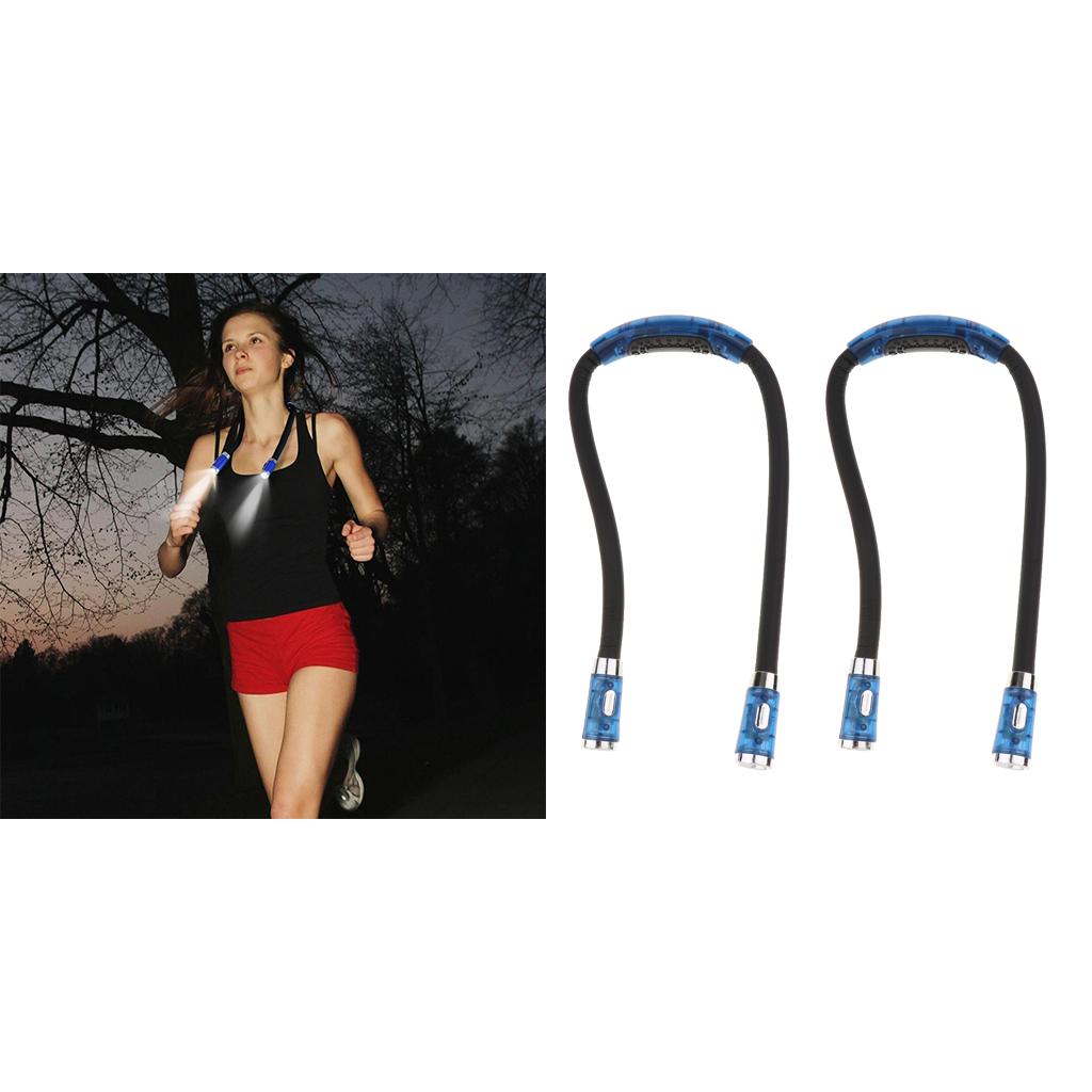 2pcs Led Hands-Free Flexible Neck Light Reading Flashlight Lamp Book Light