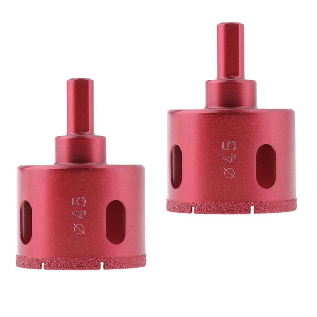 2 piece Diamond tool drill bit set glass ceramic marble tile 45mm