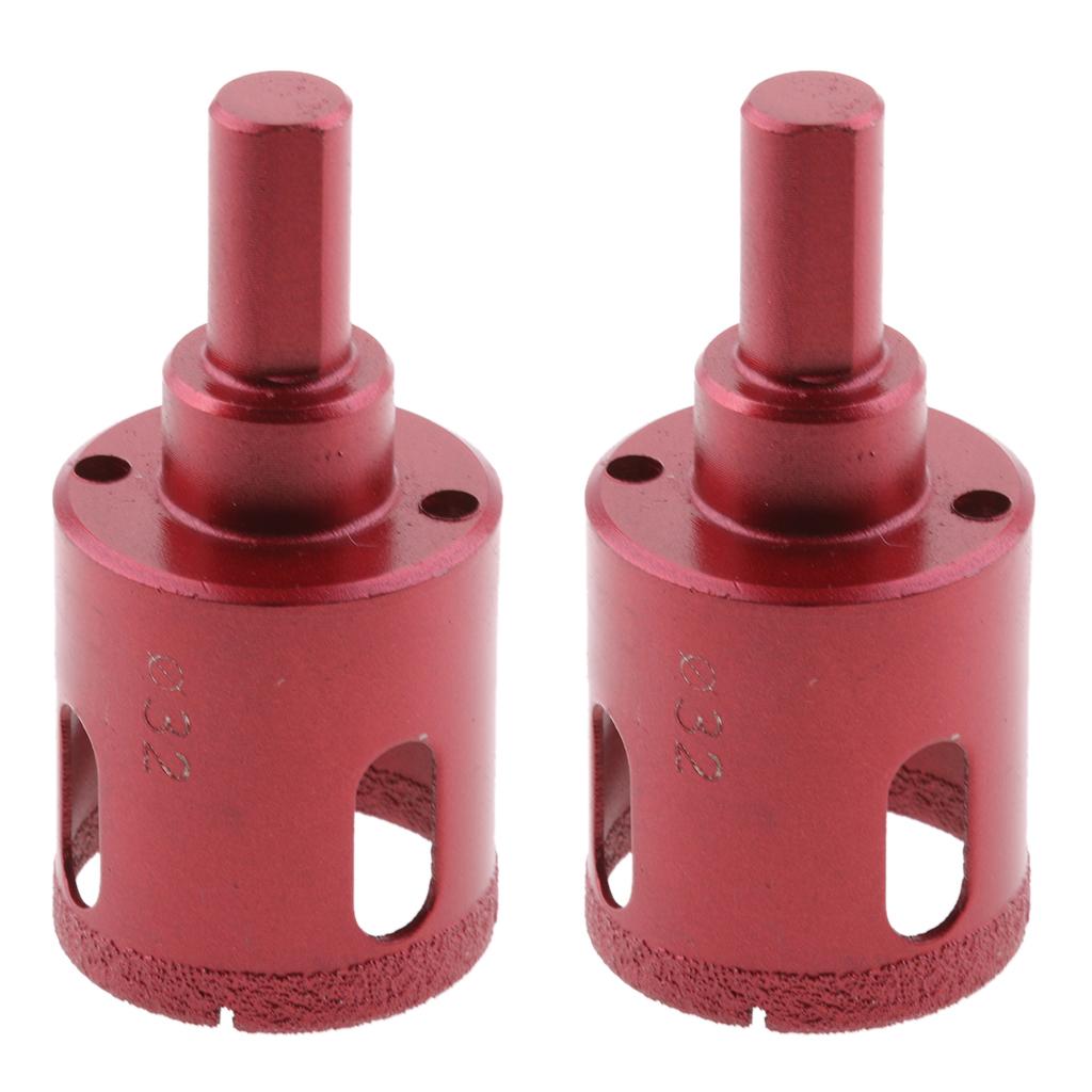 2 piece Diamond tool drill bit set glass ceramic marble tile 32mm