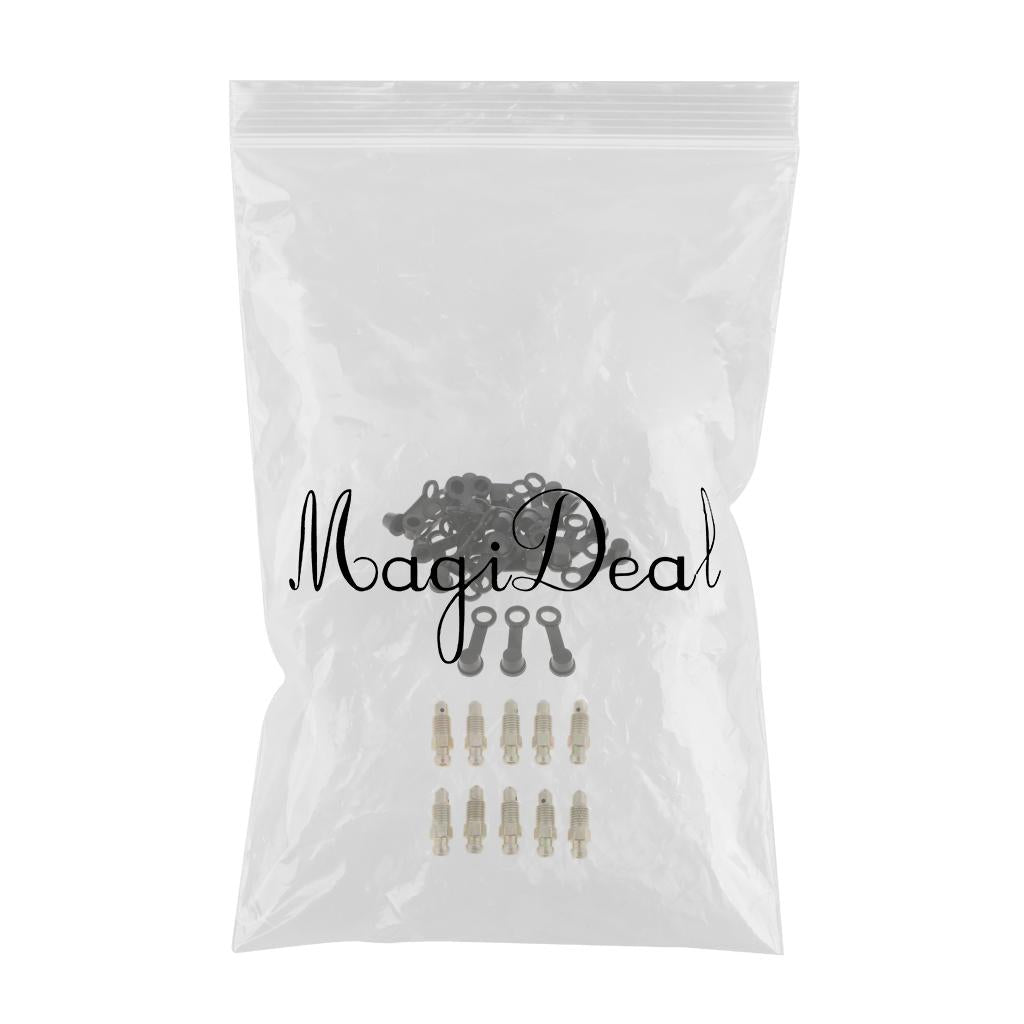40x M8*1 26mm Brake Bleeder Screw+Grease Zerk Fitting Cap Rubber Dust Cover