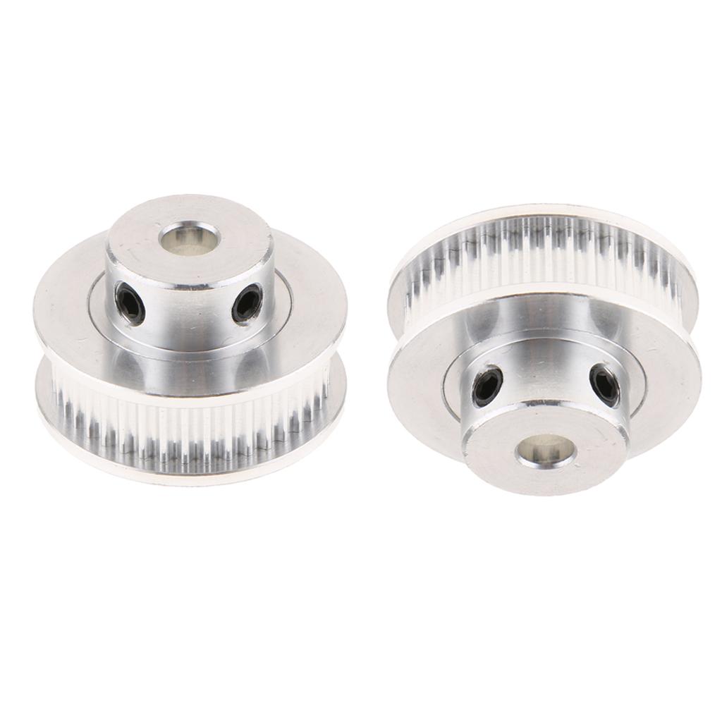 2PCS Aluminum Alloy 3D Printer GT2 Timing Belt Pulley 40 Teeth Bore 5mm