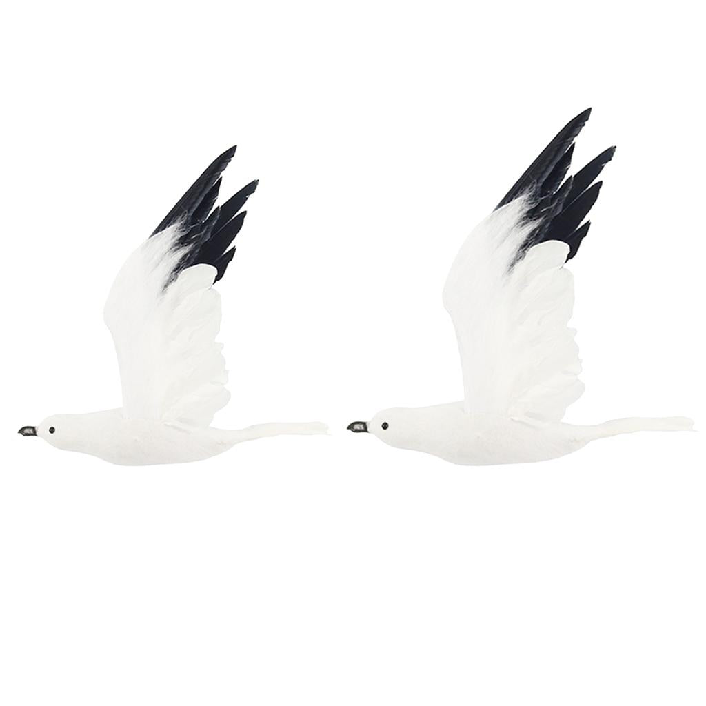 2 x Foam Artificial Simulated Flying Seagull Birds Indoor/Outdoor Landscape