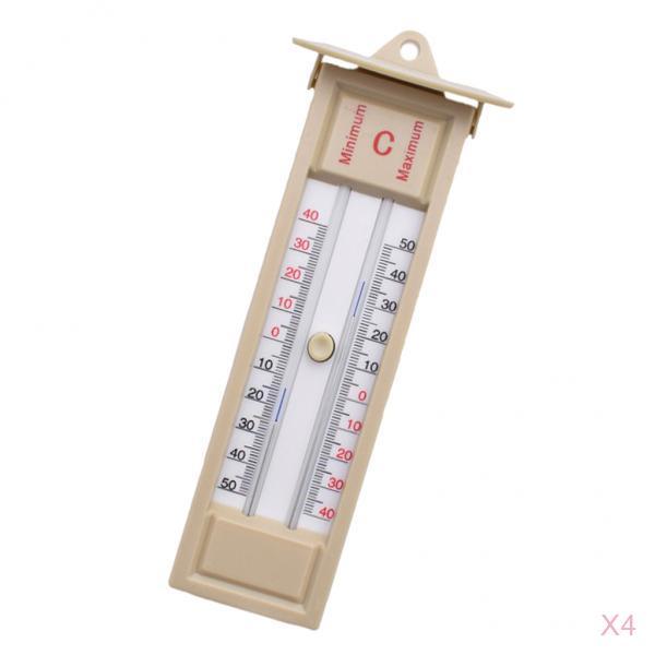 4pcs Wall Thermometer Indoor Outdoor Greenhouse Max Min Temperature Gauge