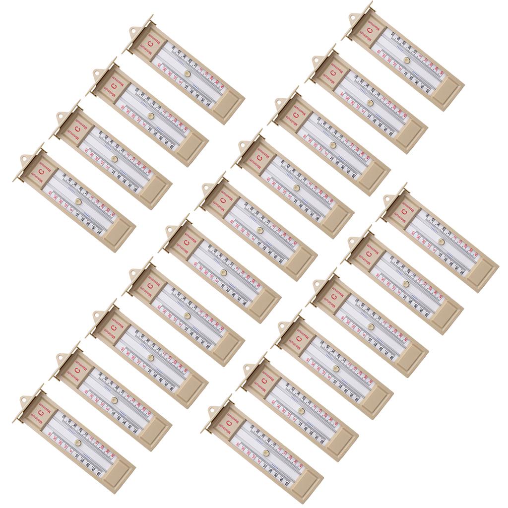 20pcs Wall Thermometer Indoor Outdoor Greenhouse Max Min Temperature Gauge