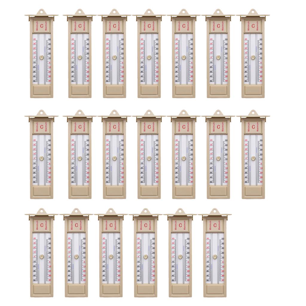 20pcs Wall Thermometer Indoor Outdoor Greenhouse Max Min Temperature Gauge