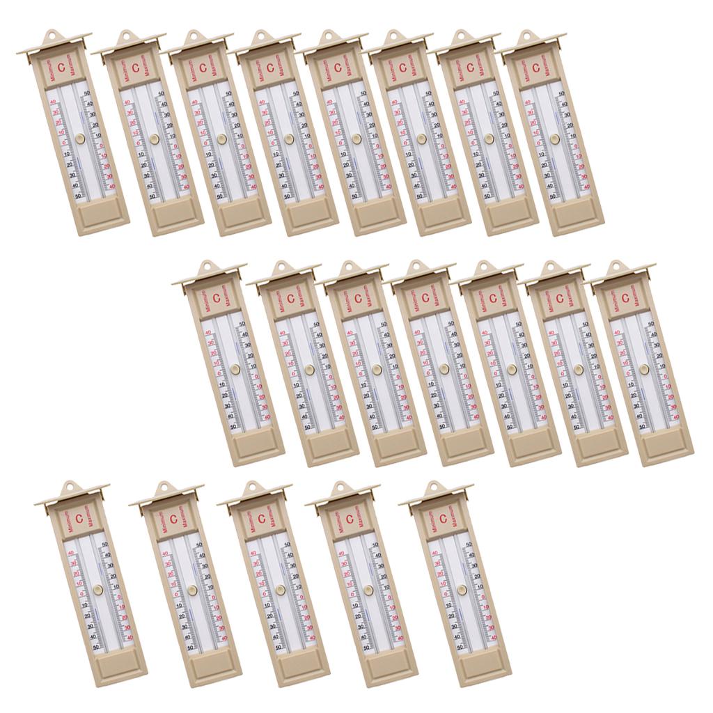 20pcs Wall Thermometer Indoor Outdoor Greenhouse Max Min Temperature Gauge