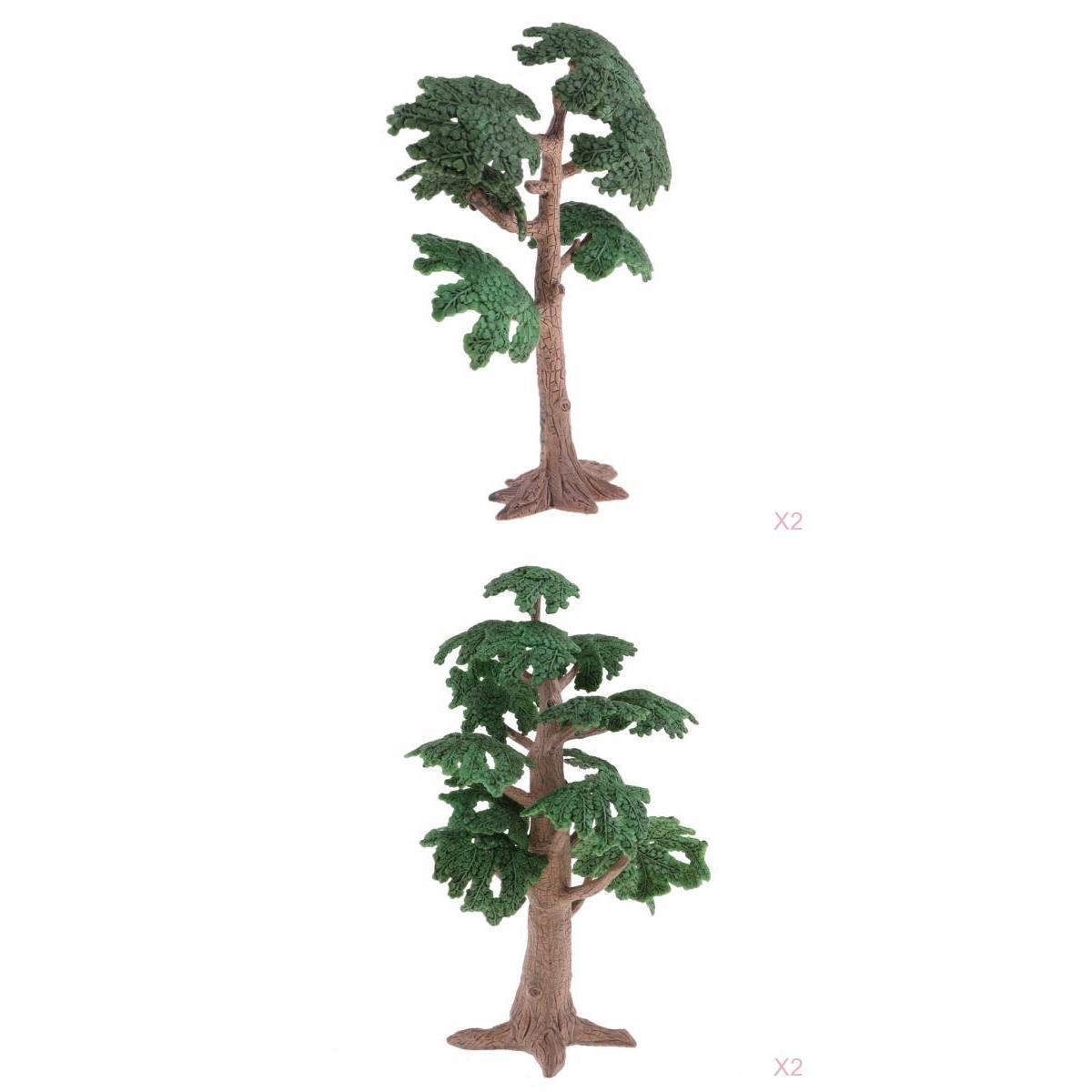 4pcs Green Pine Tree Ancient Cycad Cypress for Landscape Diorama Scenery