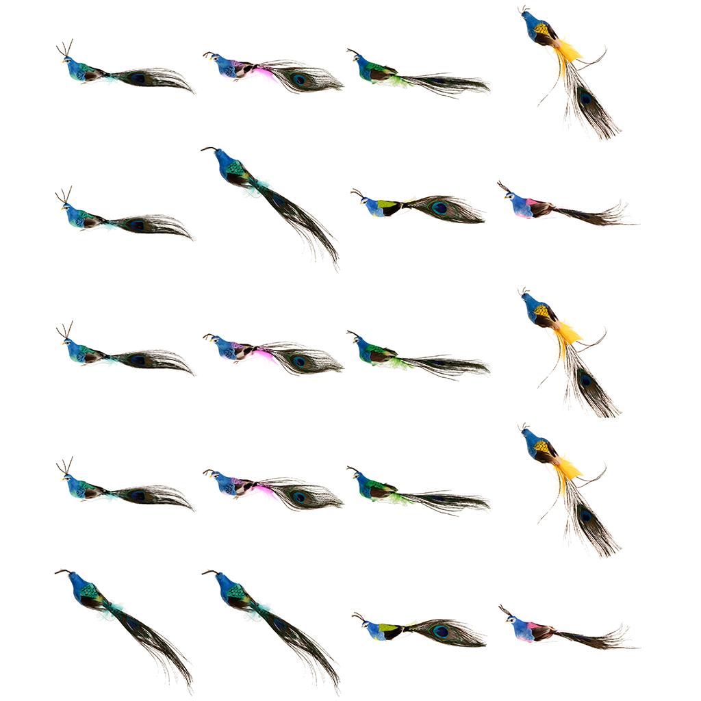 20 x Artificial Foam Peacock Birds Statue Holiday Party Display Garden Decor