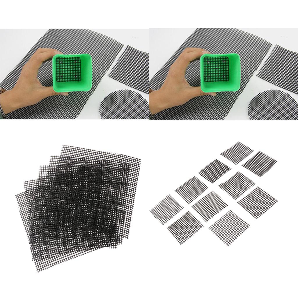 15pcs Plastic Drainage Mesh Sheet Bonsai Flowerpot Bottom Net Garden Care