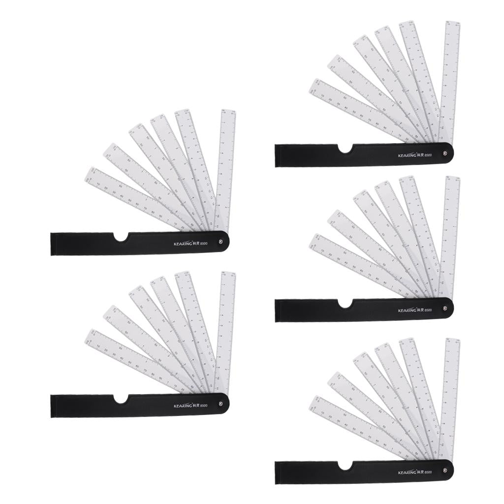 5Pcs Fan Reduction Scale Ruler with 6 Blades for Engineering Architects