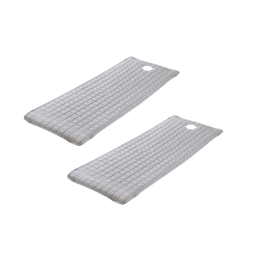 2pcs Non-slip Massage Table Sheet Cover with Elastic Band 190x80cm Grey