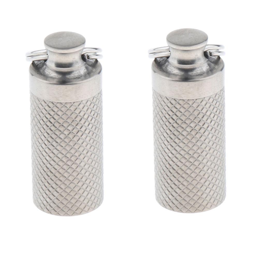2xPortable Waterproof Pocket Pill Box Container Fob Capsule Keychain Keyring