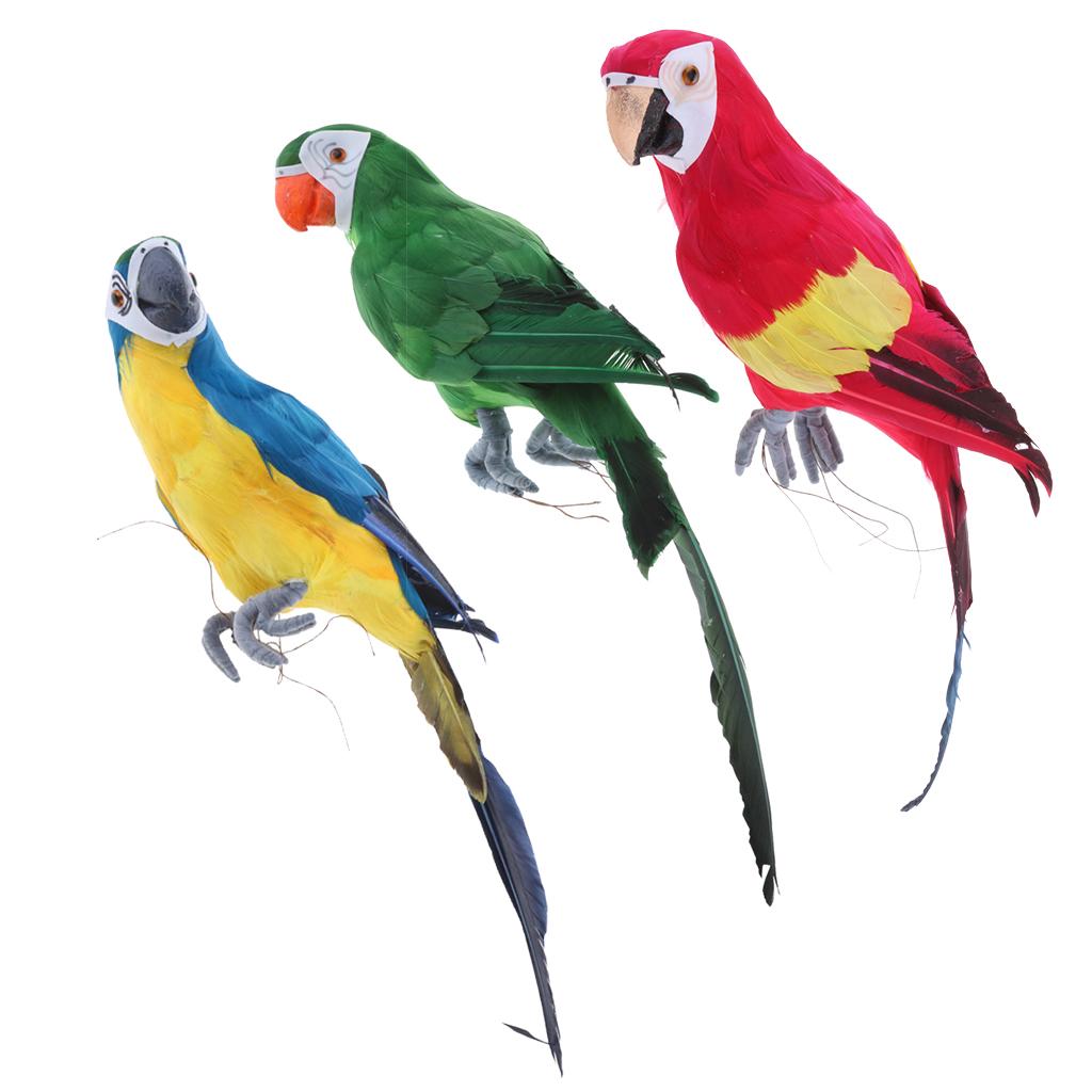 45cm Realistic Artificial Parrot Bird Figure Home Decor Budgie Taxidermy