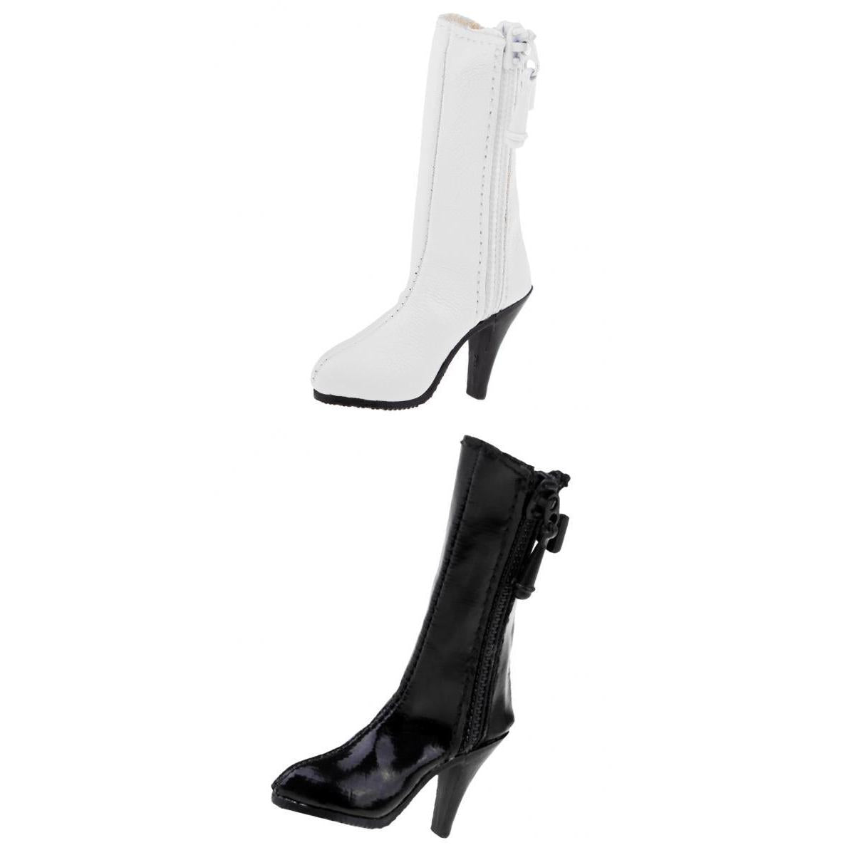 1/6 Scale Female Mid-heeled Knee-high Boot Shoes for 12'' Action Figures