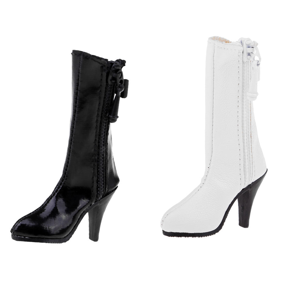 1/6 Scale Female Mid-heeled Knee-high Boot Shoes for 12'' Action Figures