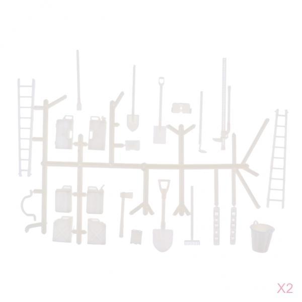 2xDIY Accessories Body Oil Tank Ladder Bucket for 1/16 WPL 6WD 4WD RC Trucks