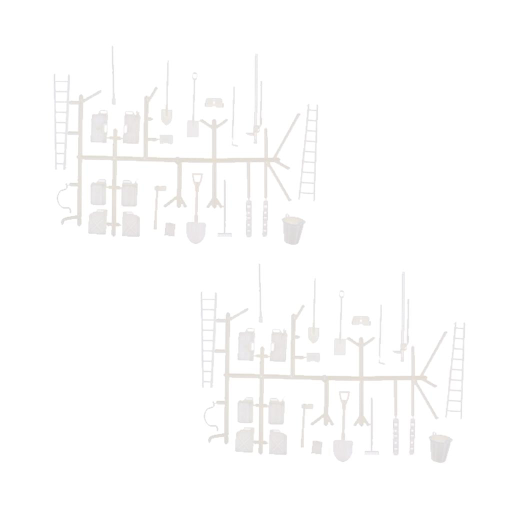 2xDIY Accessories Body Oil Tank Ladder Bucket for 1/16 WPL 6WD 4WD RC Trucks
