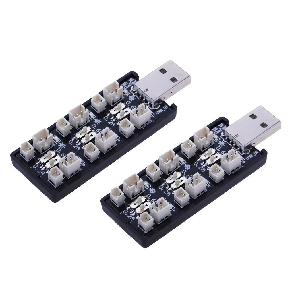 2pcs 1S LiPo Battery USB Charger 3.7V/4.2V 6CH JST 1.25 JST-PH 2.0 mCX mCPX