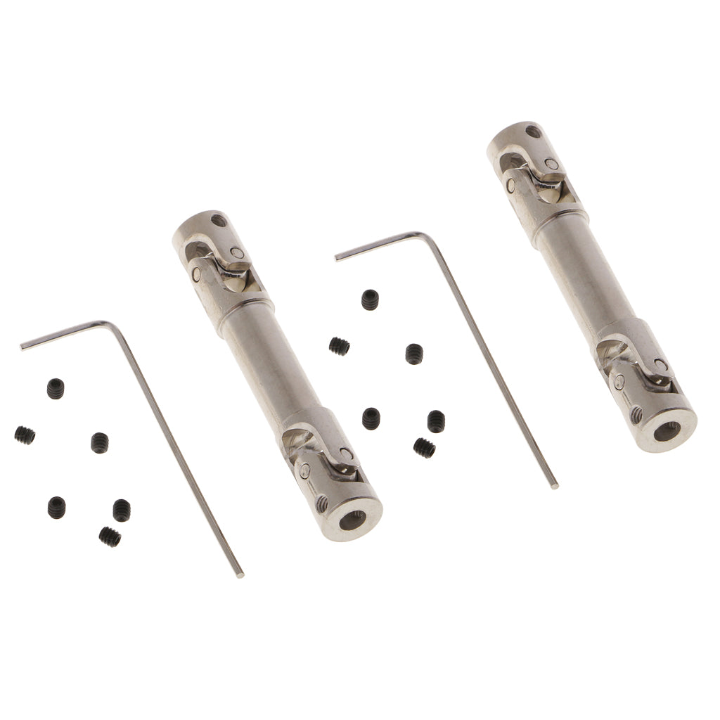 2pcs Metal Universal Joint Drive Shaft for 1:10 RC Rock Crawler Car Parts
