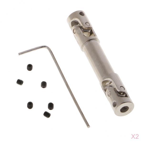 2pcs Metal Universal Joint Drive Shaft for 1:10 RC Rock Crawler Car Parts