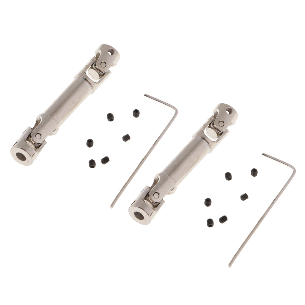 2pcs Metal Universal Joint Drive Shaft for 1:10 RC Rock Crawler Car Parts