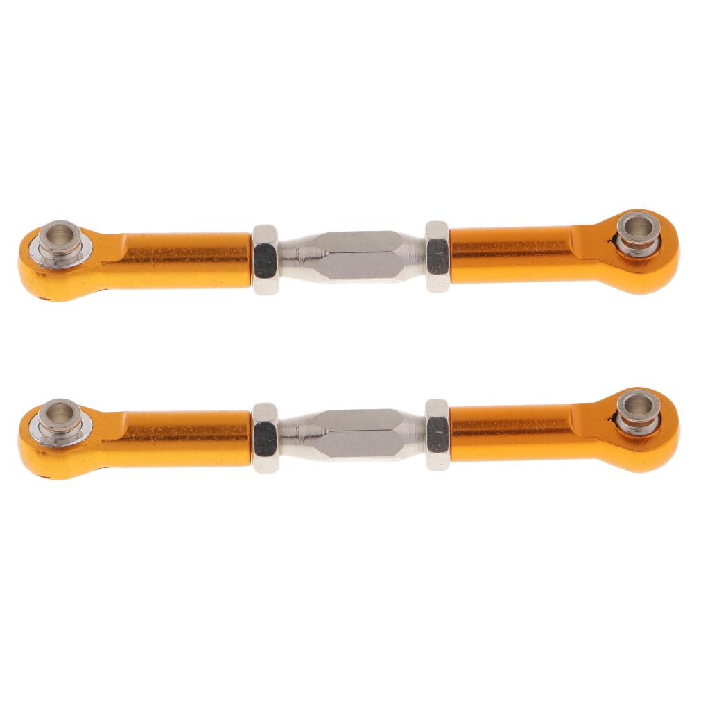 2pcs Adjustable Servo Linkage Pulling Steering Rods Arms for 1/10 HSP Golden