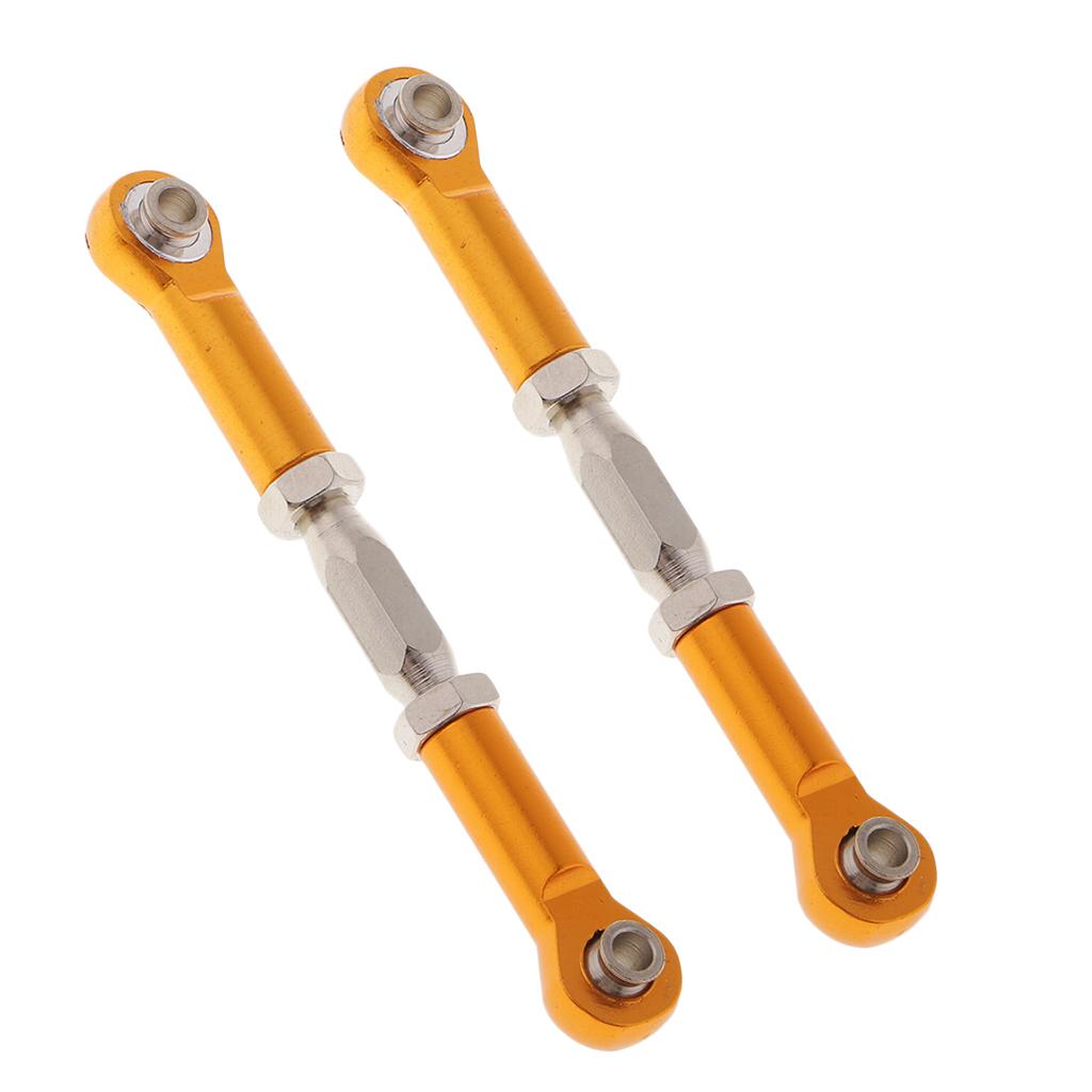 2pcs Adjustable Servo Linkage Pulling Steering Rods Arms for 1/10 HSP Golden