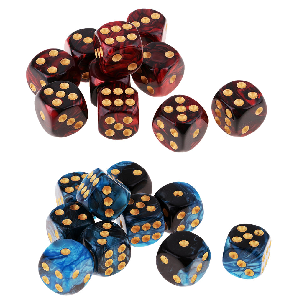 20 Pieces 16mm 6-sided Game Dice 16mm Dice for Board Games and Teaching Math