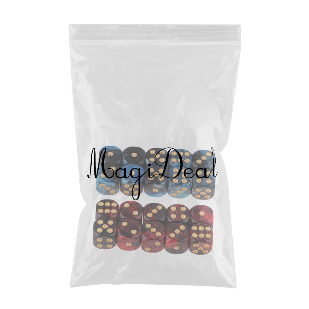 20 Pieces 16mm 6-sided Game Dice 16mm Dice for Board Games and Teaching Math