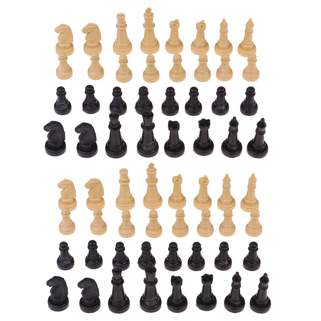 64pcs/lot Plastic Chess Pieces Only Board Game Checker Pawns Accessories