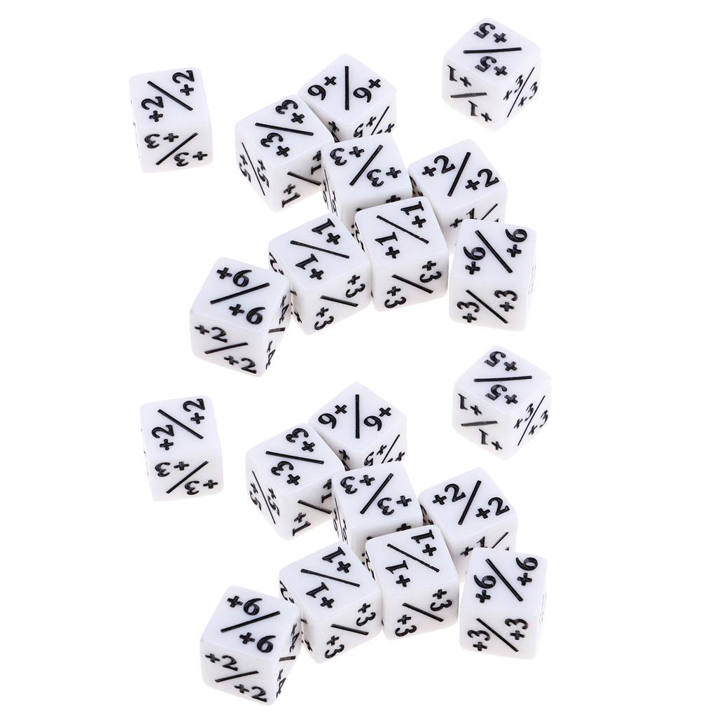 20Pcs Acrylic Dice Set Six-sided Mathematics Fraction Dice for Table Game