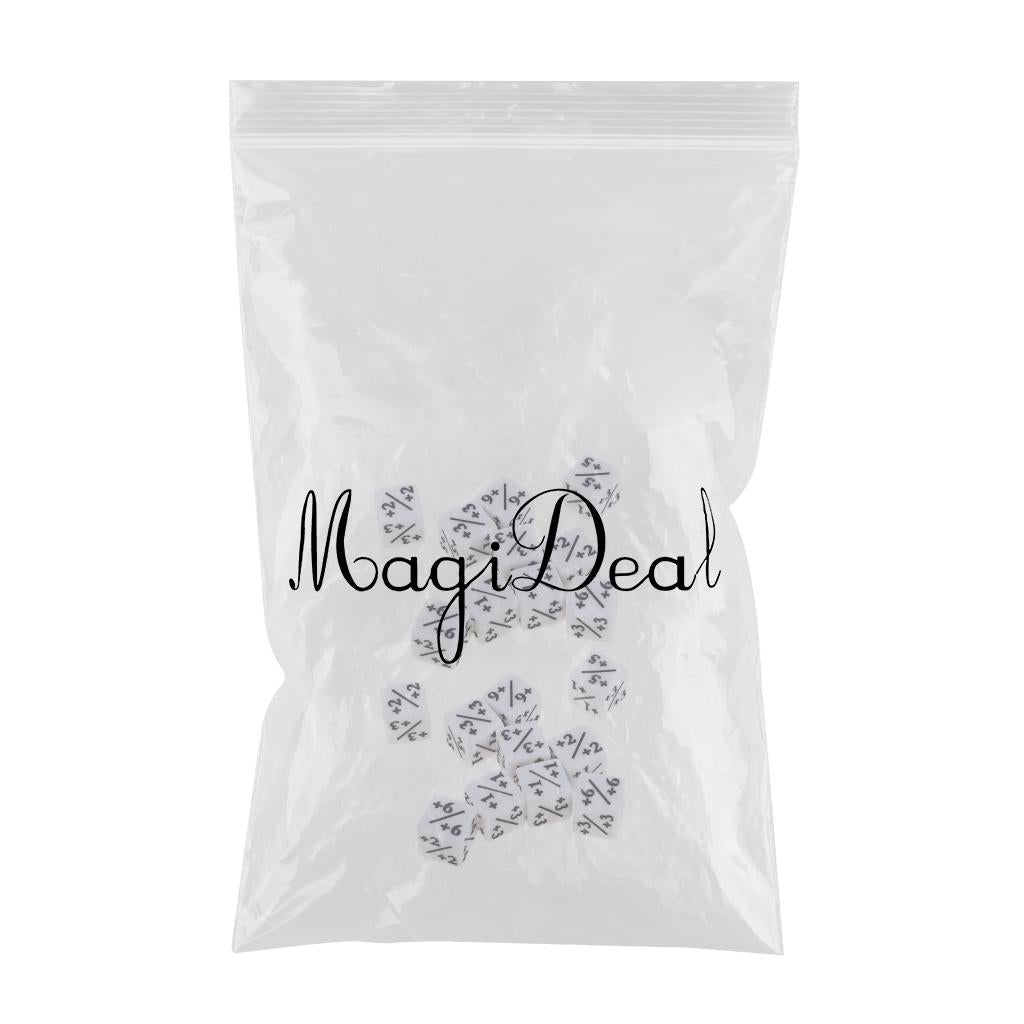 20Pcs Acrylic Dice Set Six-sided Mathematics Fraction Dice for Table Game