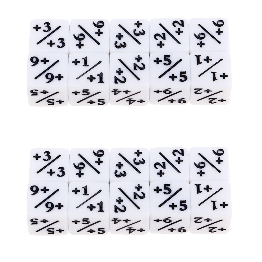 20Pcs Acrylic Dice Set Six-sided Mathematics Fraction Dice for Table Game
