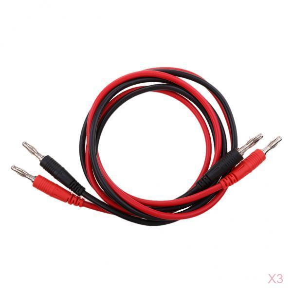 6 Pieces 4 mm Banana Plug to Banana Plug Cable Test Lead Wire Cable