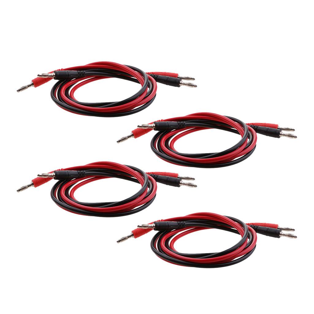 8 Pieces 4 mm Banana Plug to Banana Plug Cable Test Lead Wire Cable