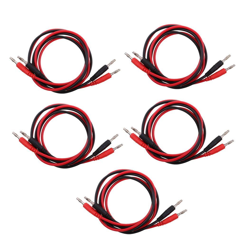 10 Pieces 4 mm Banana Plug to Banana Plug Cable Test Lead Wire Cable