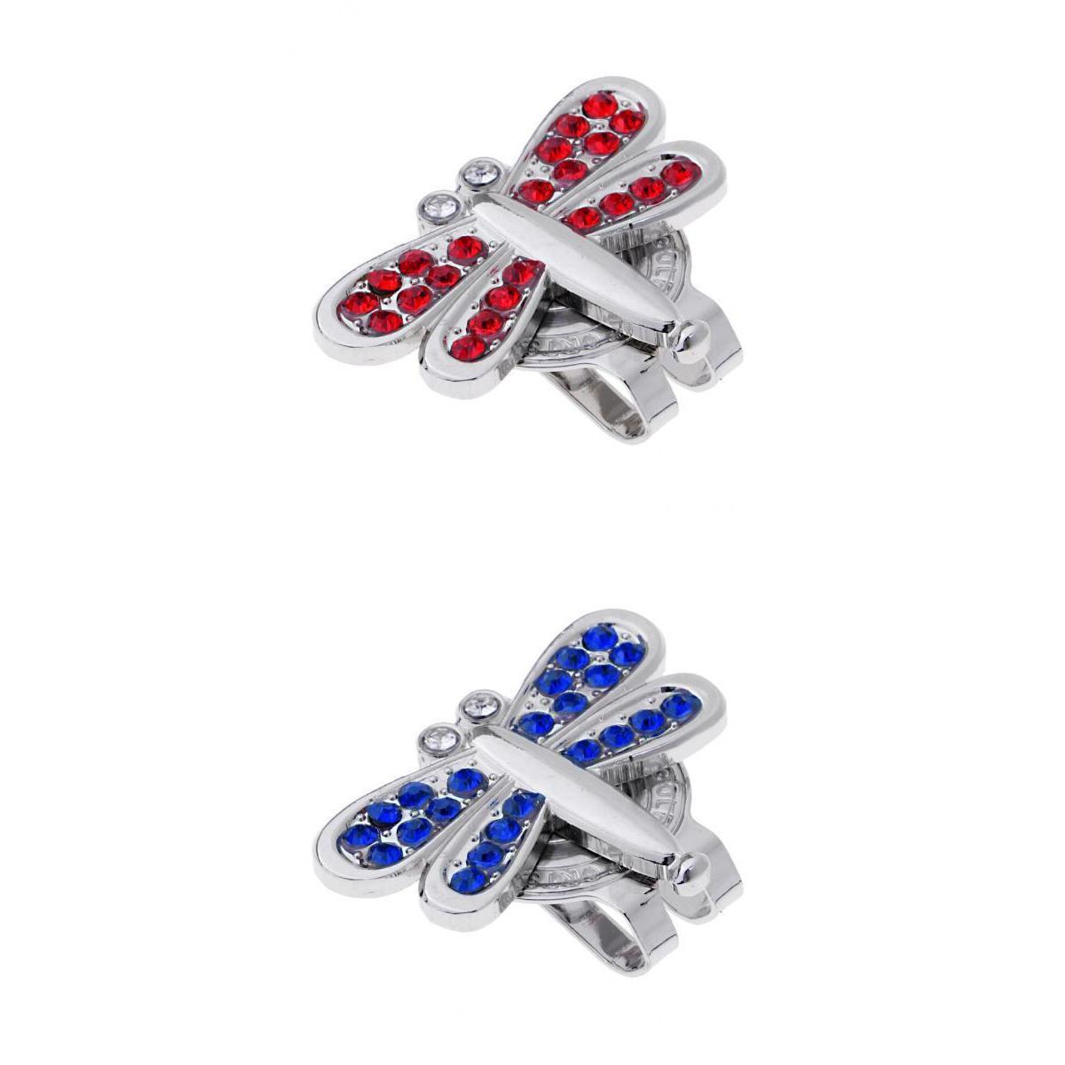 2pcs Golf Cap Hat Visor Clip Magnetic Ball Marker Golfer Gift Dragonfly