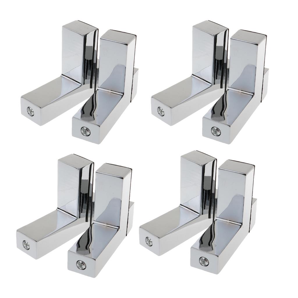 8xSolid Metal Adjustable Wood/Glass Shelf Bracket Wall Mount Brushed Nickel