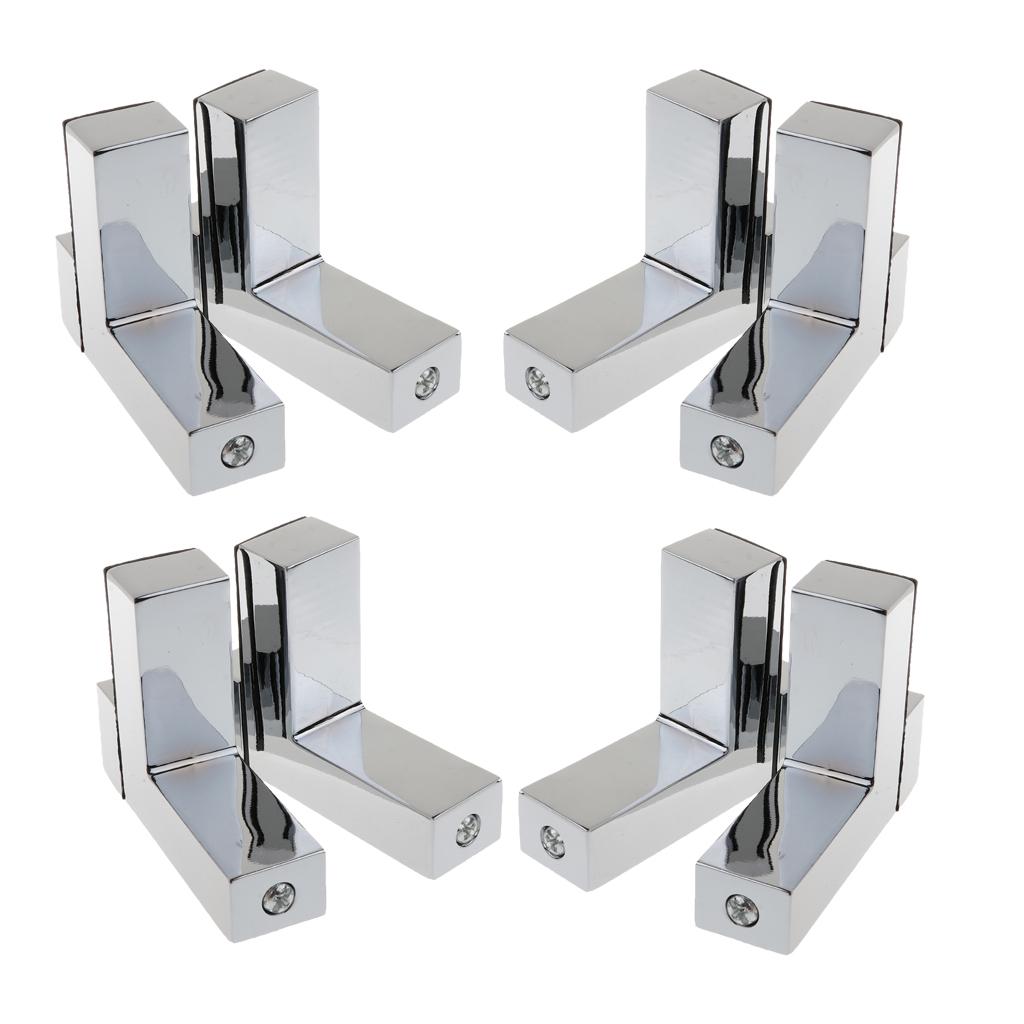 8xSolid Metal Adjustable Wood/Glass Shelf Bracket Wall Mount Brushed Nickel
