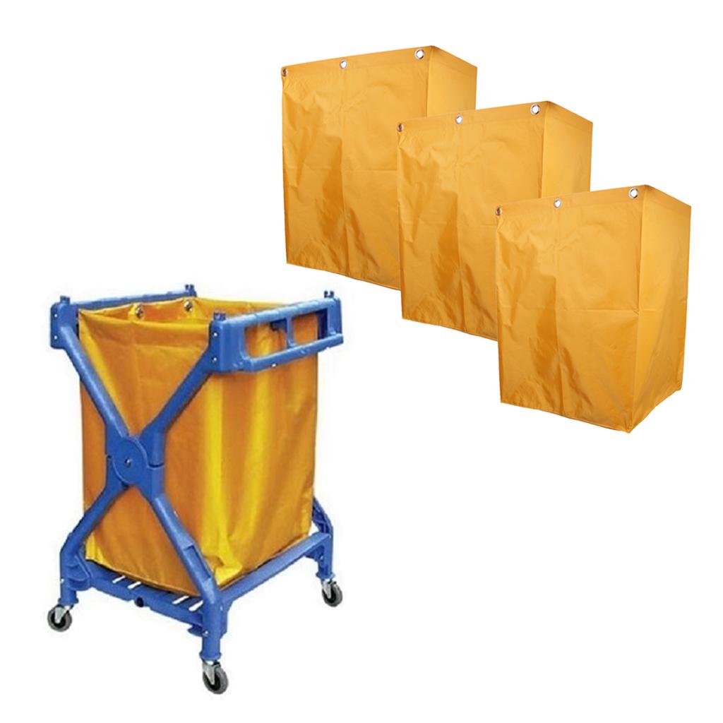 3pcs Replacement Waterproof Plastic Bag for X-Shape Linen Truck/Laundry Cart