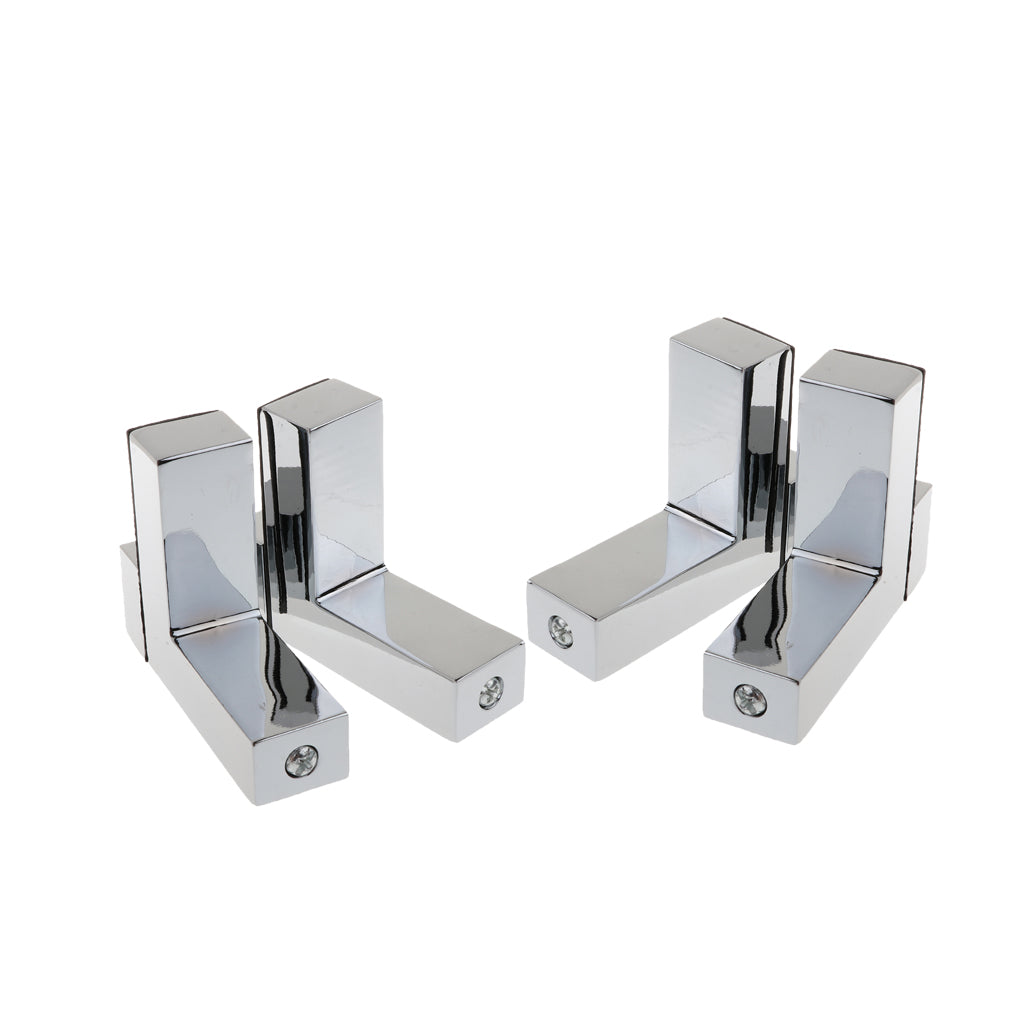 4x Adjustable Wood/Glass Shelf Bracket Wall Mount Brushed Nickel