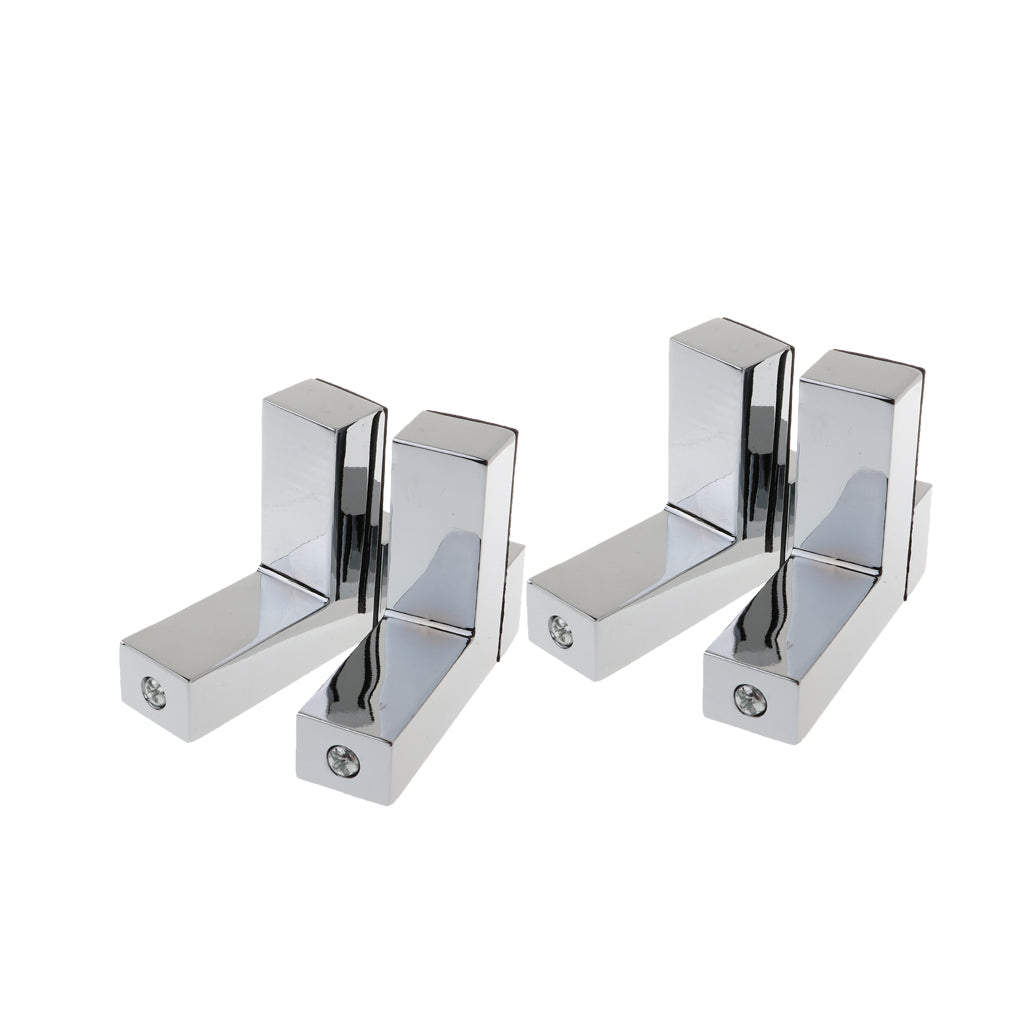 4x Adjustable Wood/Glass Shelf Bracket Wall Mount Brushed Nickel