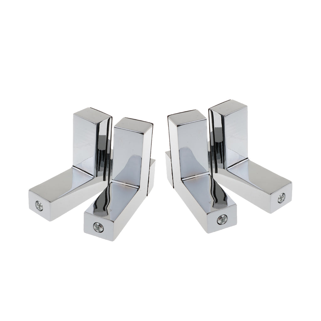 4x Adjustable Wood/Glass Shelf Bracket Wall Mount Brushed Nickel